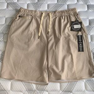 Men's Athletic Drawstring Shorts in Khaki